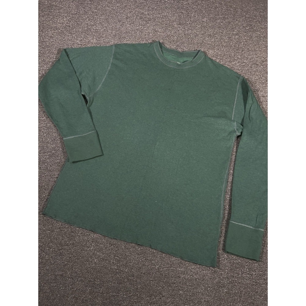 LL Bean River Driver Shirt Mens Large Double Layer Wool Green Outdoors Gorpcore